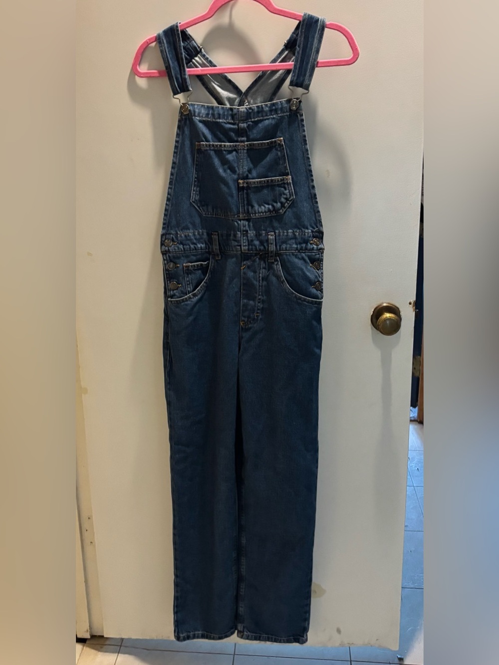 Free People Denim Overalls in Dark Blue
